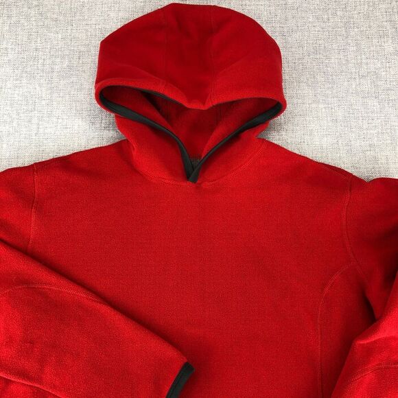 Vintage Y2K Nike Therma Fit Hoodie Pullover Red Women's Medium Back Pocket - Picture 3 of 12